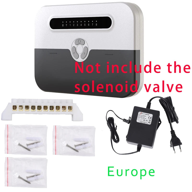 8 Station WiFi Indoor Smart  Sprinkler Controller and solenoid valve Irrigation System Remote Control by Phone Works with Alexa