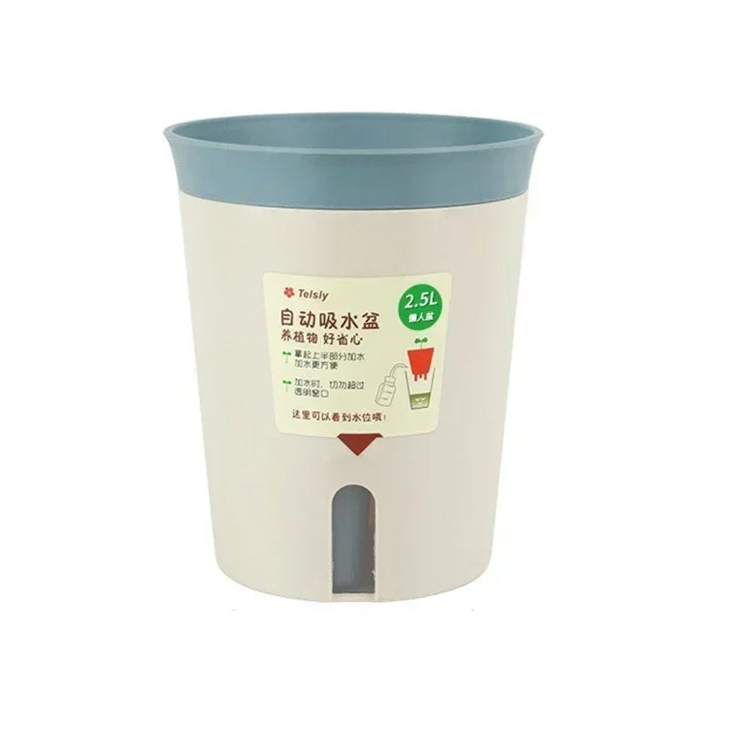 Lazy Hydroponic Flower Pot Water-Absorbing Flowerpot Succulent Plant Pot Plastic Self Watering Planter Living Room Decor Planter