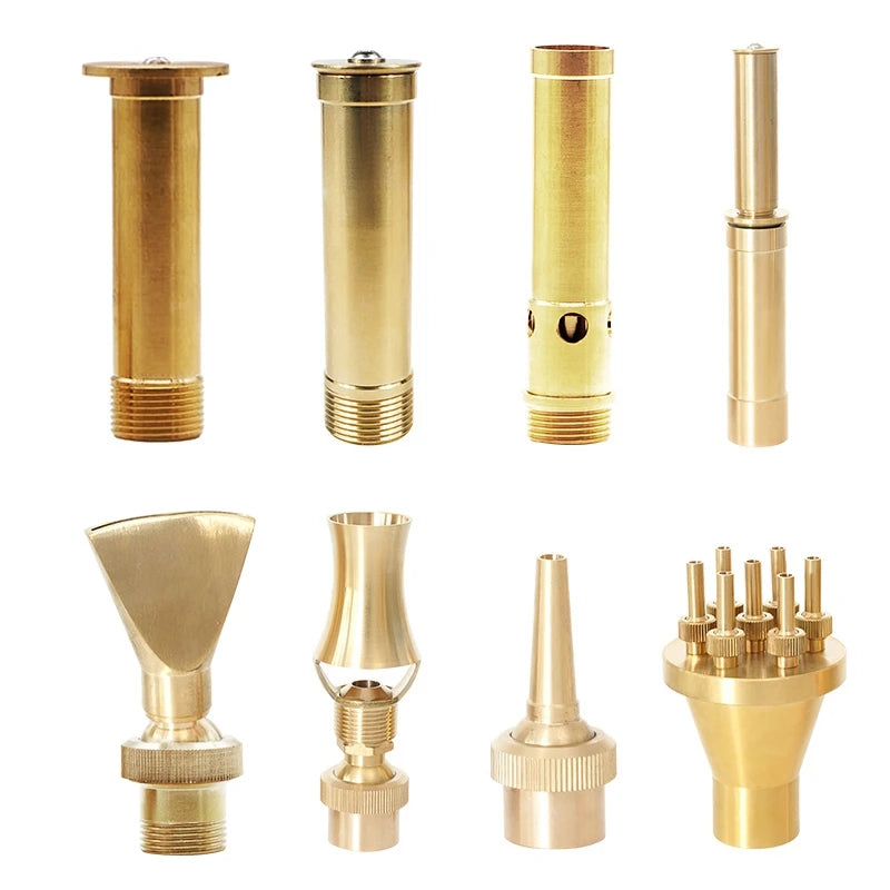 1/2" 3/4" 1" Brass Swimming Pool Decorative Fountain Nozzles Head for Outdoor Music Water Fountain Waterfall Garden Decoration