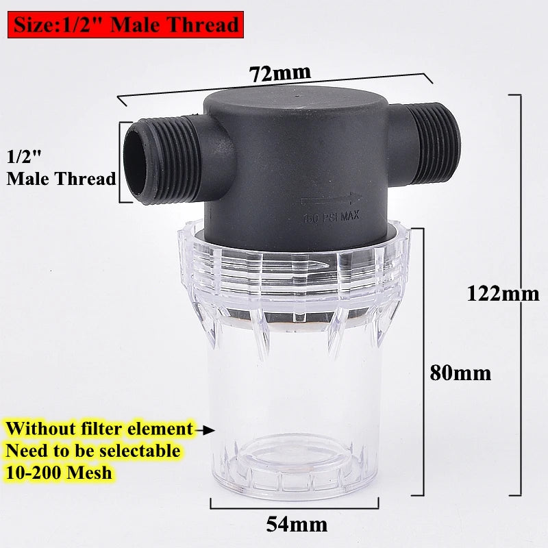 1Pc Garden Watering Filter 10 Mesh-200 Mesh Filtration Screen Domestic Kitchen Purification Filter Impurities In Water
