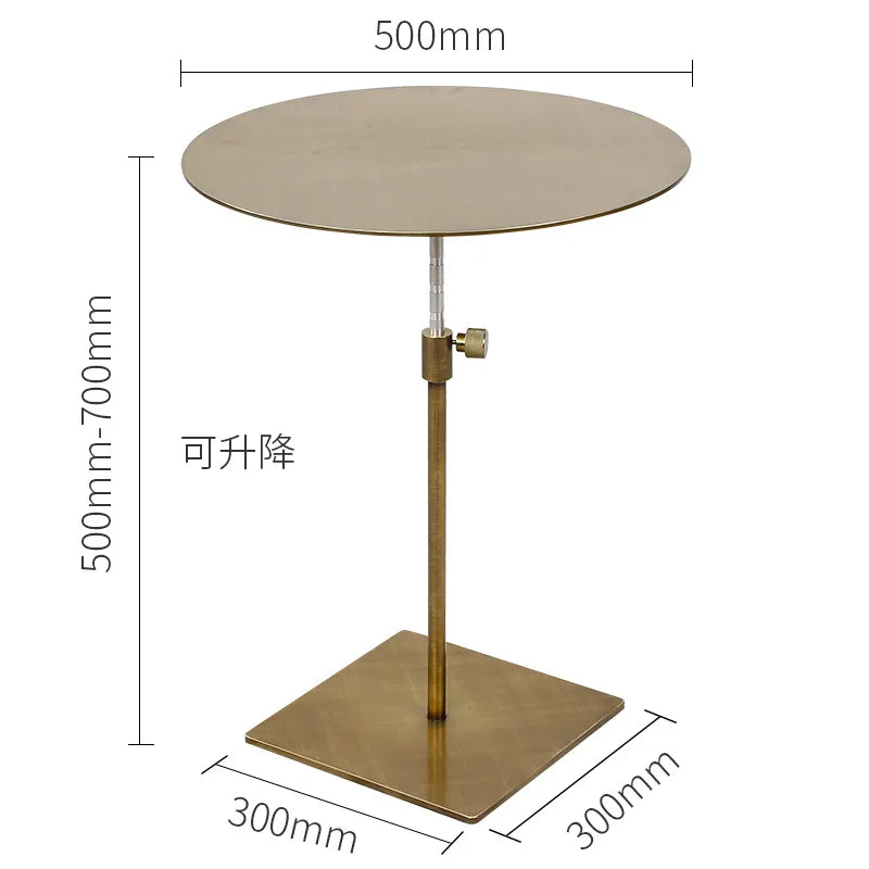 Stainless Steel Lifting Coffee Table Square Or Circular Diameter 30-35 50 Mobile Sofa Side Table Light Luxury Metal Tall Table