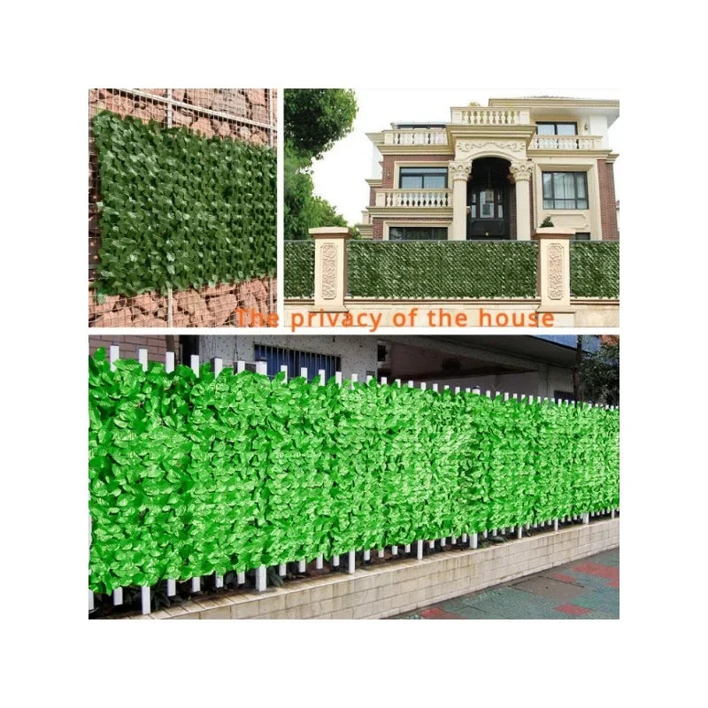 Artificial Leaf Privacy Fence Screen Fake Hedge Panels Balcony Screen Ivy Leaves Fence Screen for Wall Garden Patio Decor