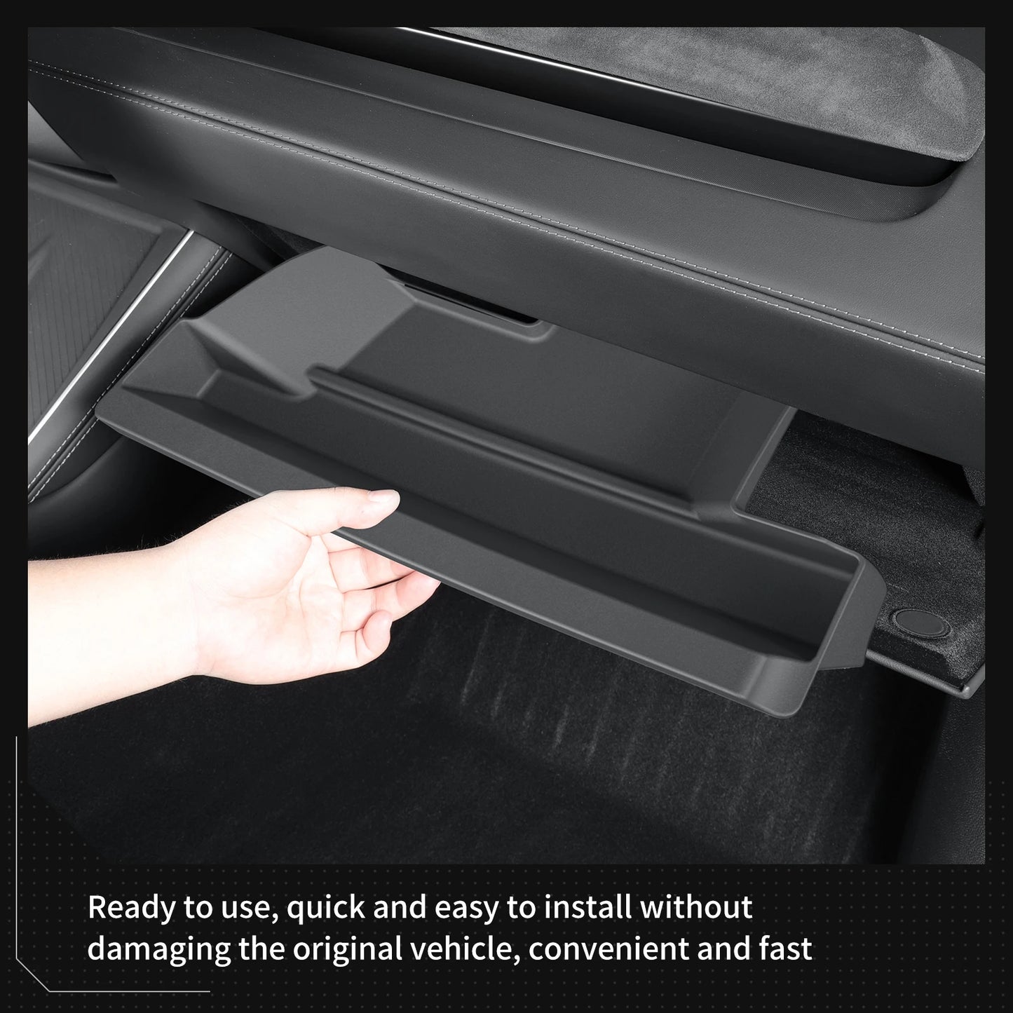 LUCKEASY for Tesla Model Y Launch 2025 Juniper Car Storage Box Car Glove Box Tray Pallet Case Organizer Accessories Tray TPE