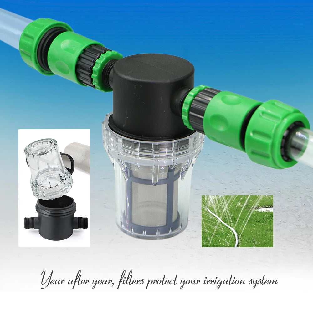 10-200 Mesh Filter 1/2" Garden Hose Filter 16mm Pacifier Quick Connector Agricultural Irrigation Pipe Tube Prefilter Percolator