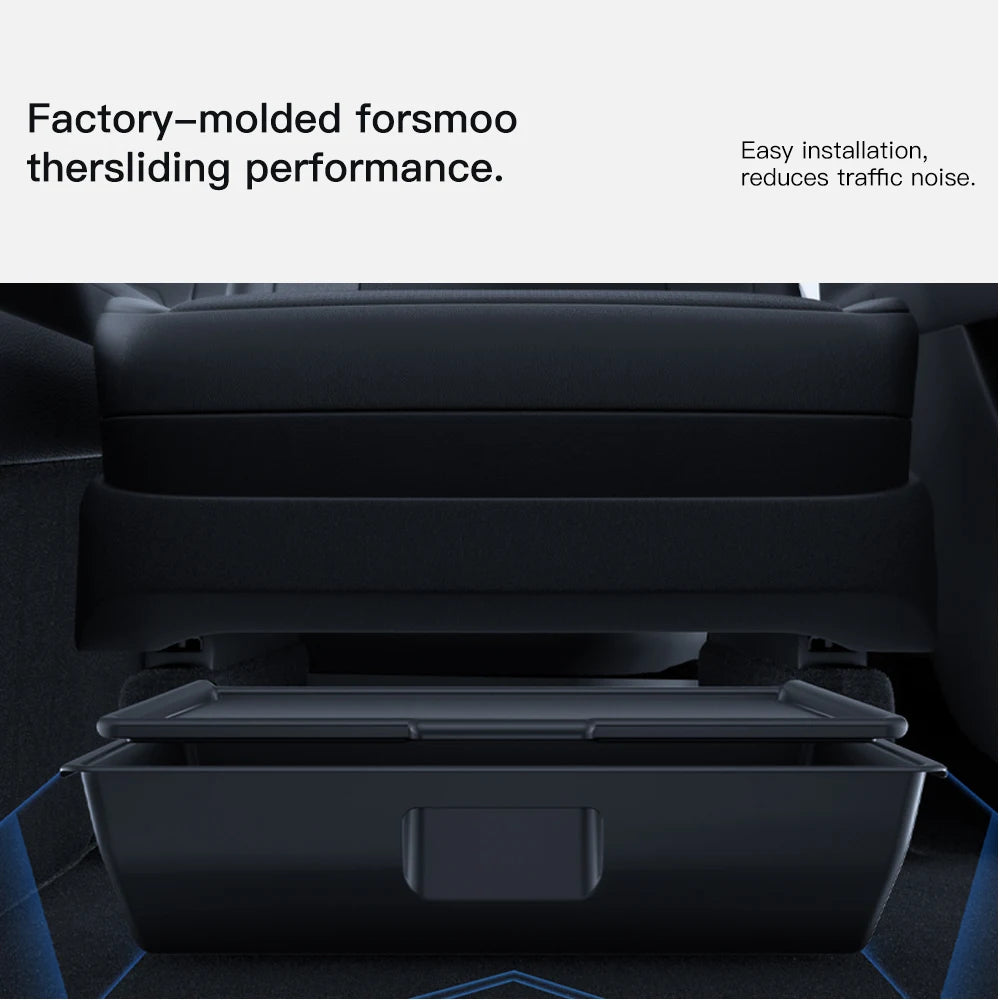 YZ For Tesla Model Y Juniper 2025 Under Seat TPE Hidden Storage Box Drawer Car Organizer Accessories For Tesla Car Accessories