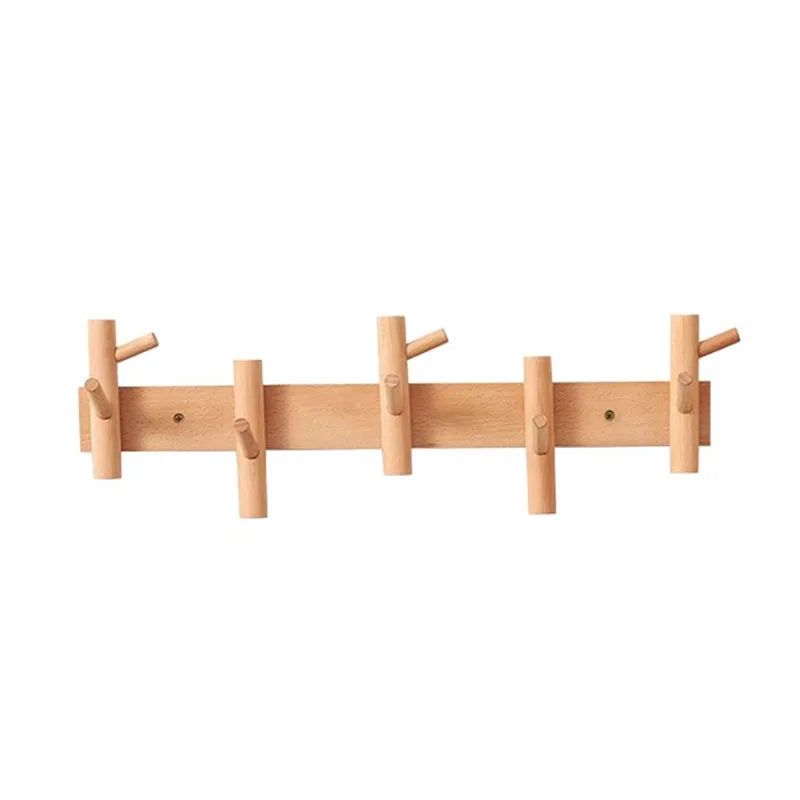 Creative Clothes Hanger Foyer Entrance Wood Hangers Multifunctional Bag Key Coat Hook Wall Mount Coat Racks Hanging Organizers