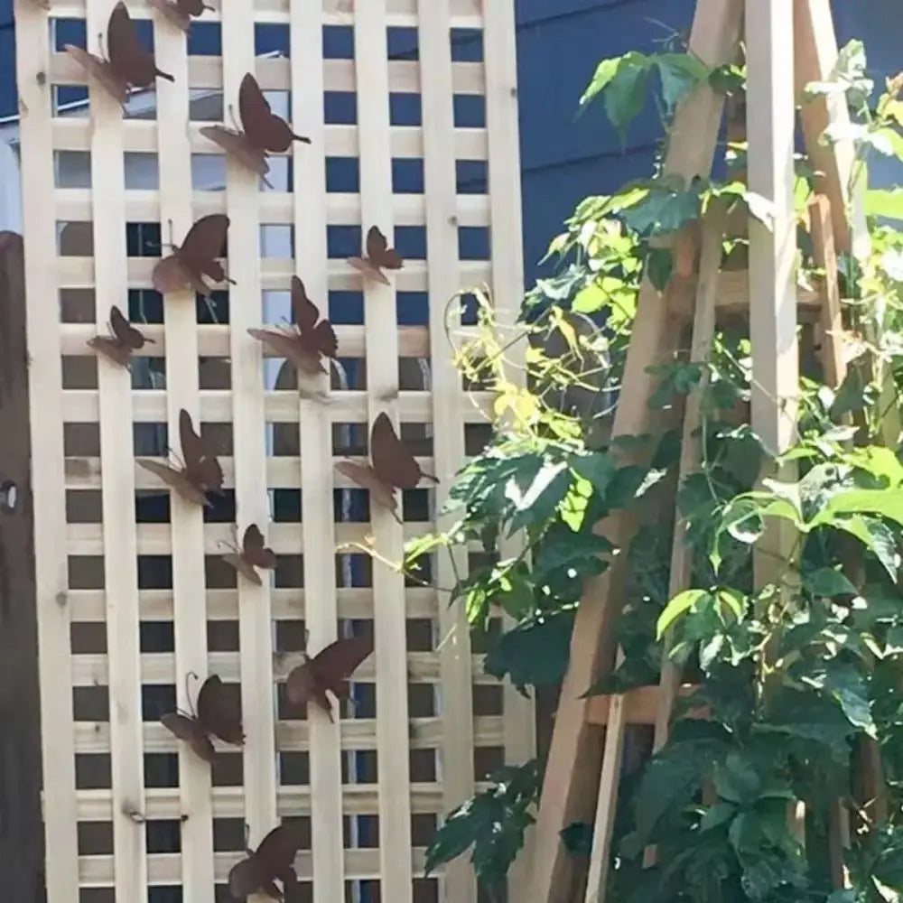15Pcs Creative Rusty Metal Butterfly Unique Yard Decoration Home Wall Art Outdoor Garden Fence Decor Natural Rust