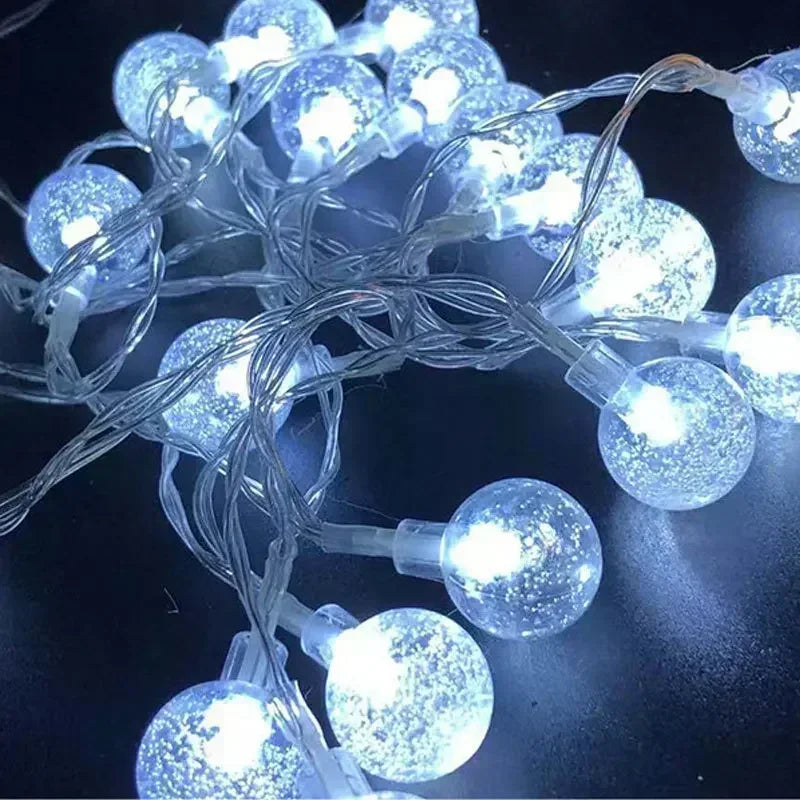Fairy Light Outdoor Water Droplet Bubble Ball LED String Light Garden Light Wedding Party Christmas Decoration Battery Power