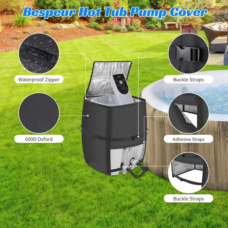 Hot Tub Spa Heater PumpCoverInflatable Hot Tub PumpCoverSuitable for Most Hot Tub SpaHeater Pump on Market (only cover)