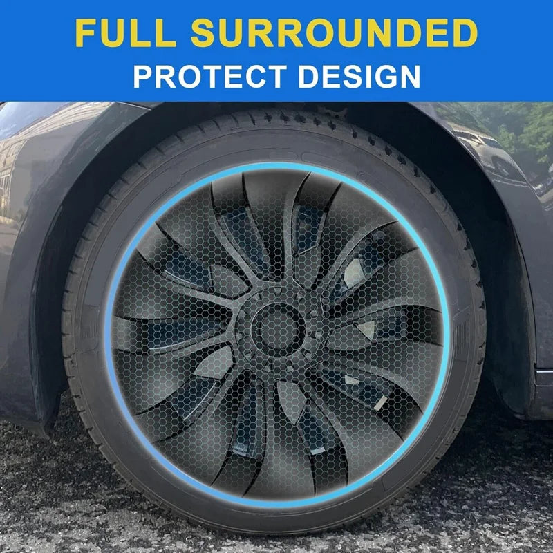 4PCS Hub Cap Car for Tesla Model 3 18 Inch Wheel Cap Replacement Automobile Wheel Hubcap Full Rim Cover Accessories 2018-2023