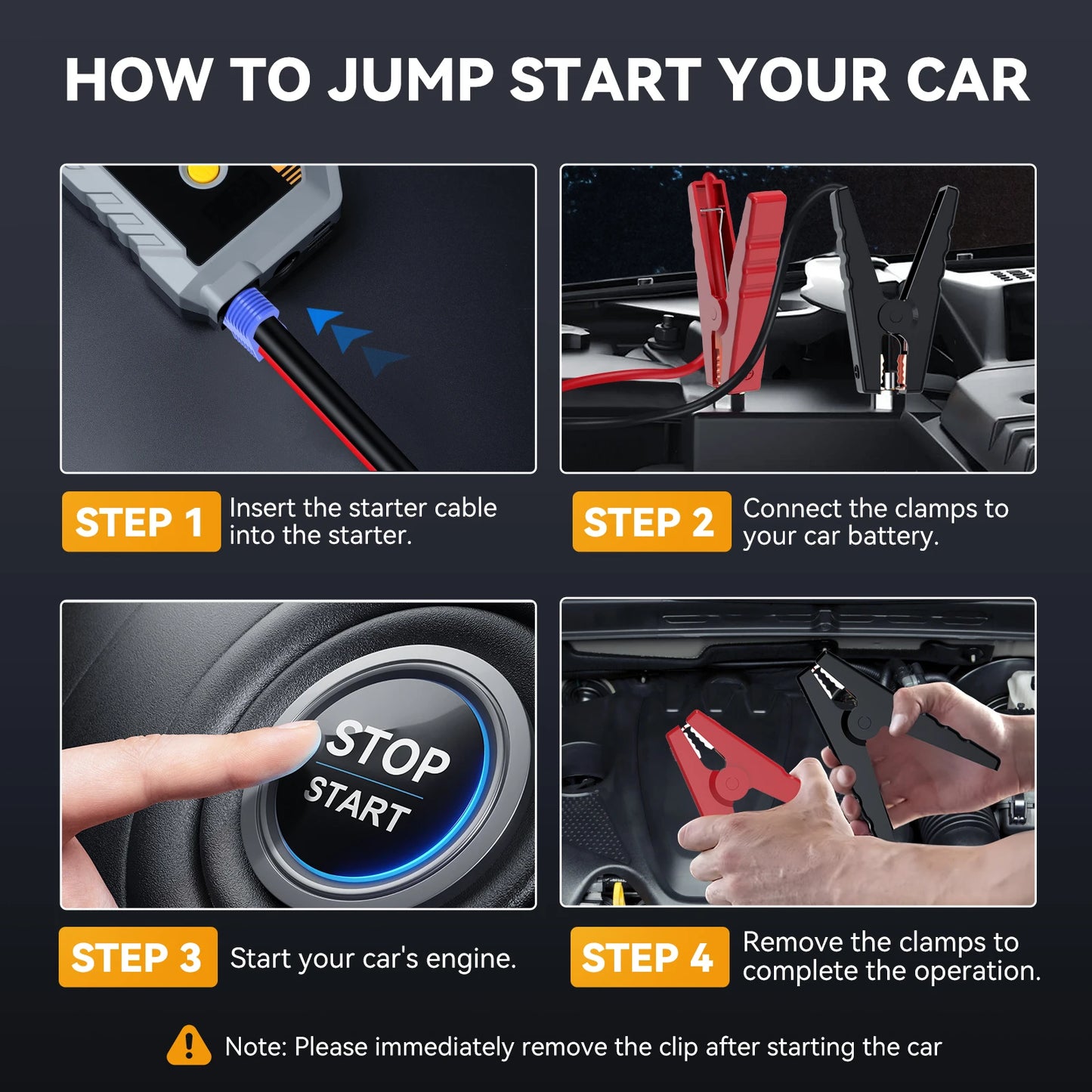 BIUBLE Jump Starter, 6000A Peak Portable 12V Car Battery Charger Jump