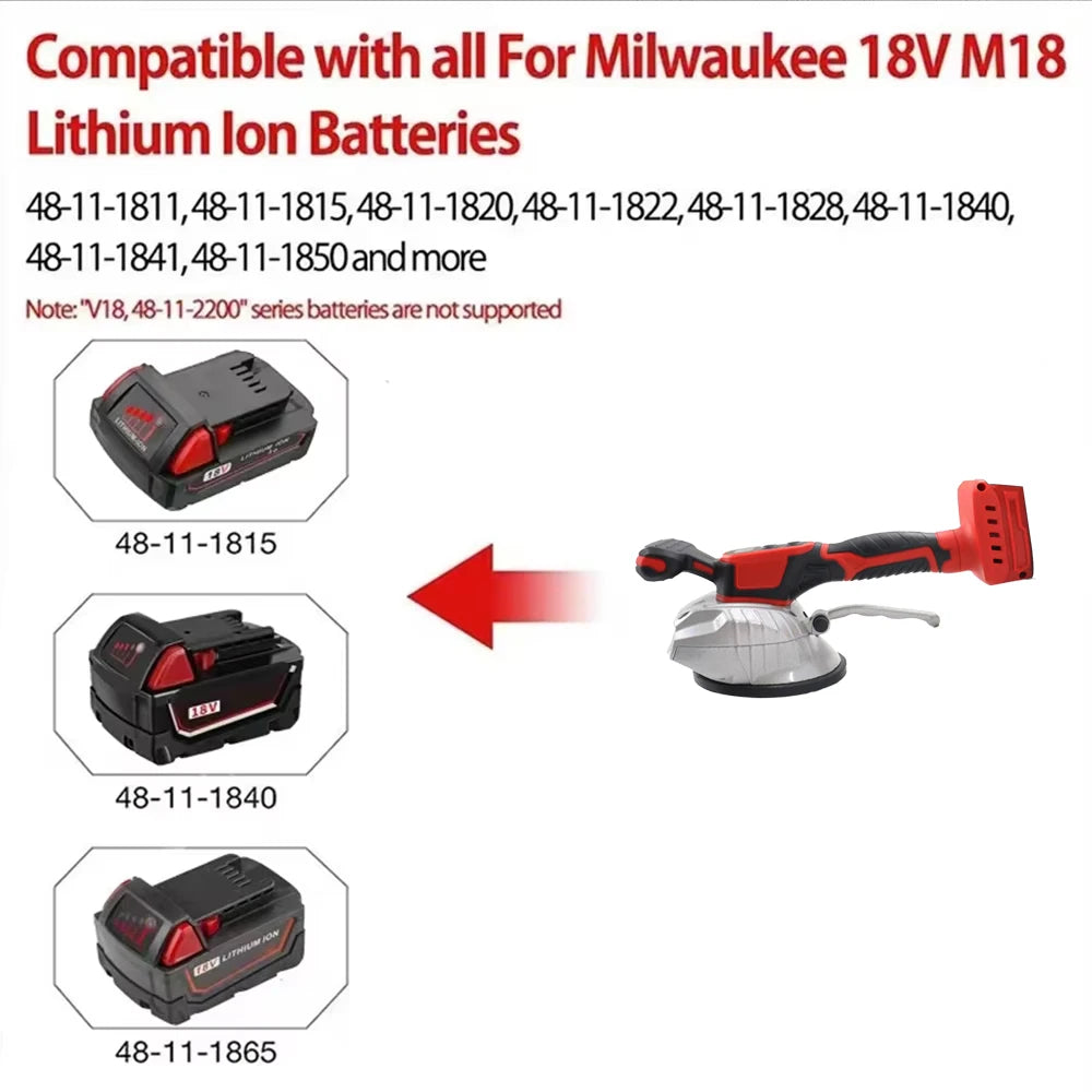 Tile Tiling Machine High Loading Capacity Wall Floor Tile Laying Vibrating Tool 8 Gears Fit Milwaukee 18V Battery(No Battery)
