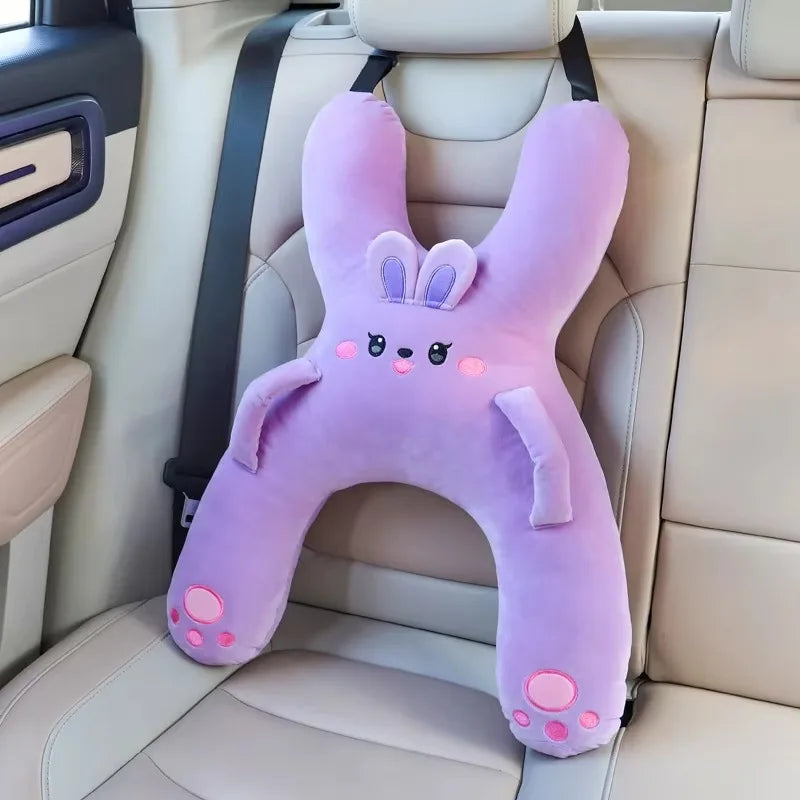 Kids Car Neck Pillow | Seat Belt Safety Sleep Aid for Comfortable Travel & Head Support