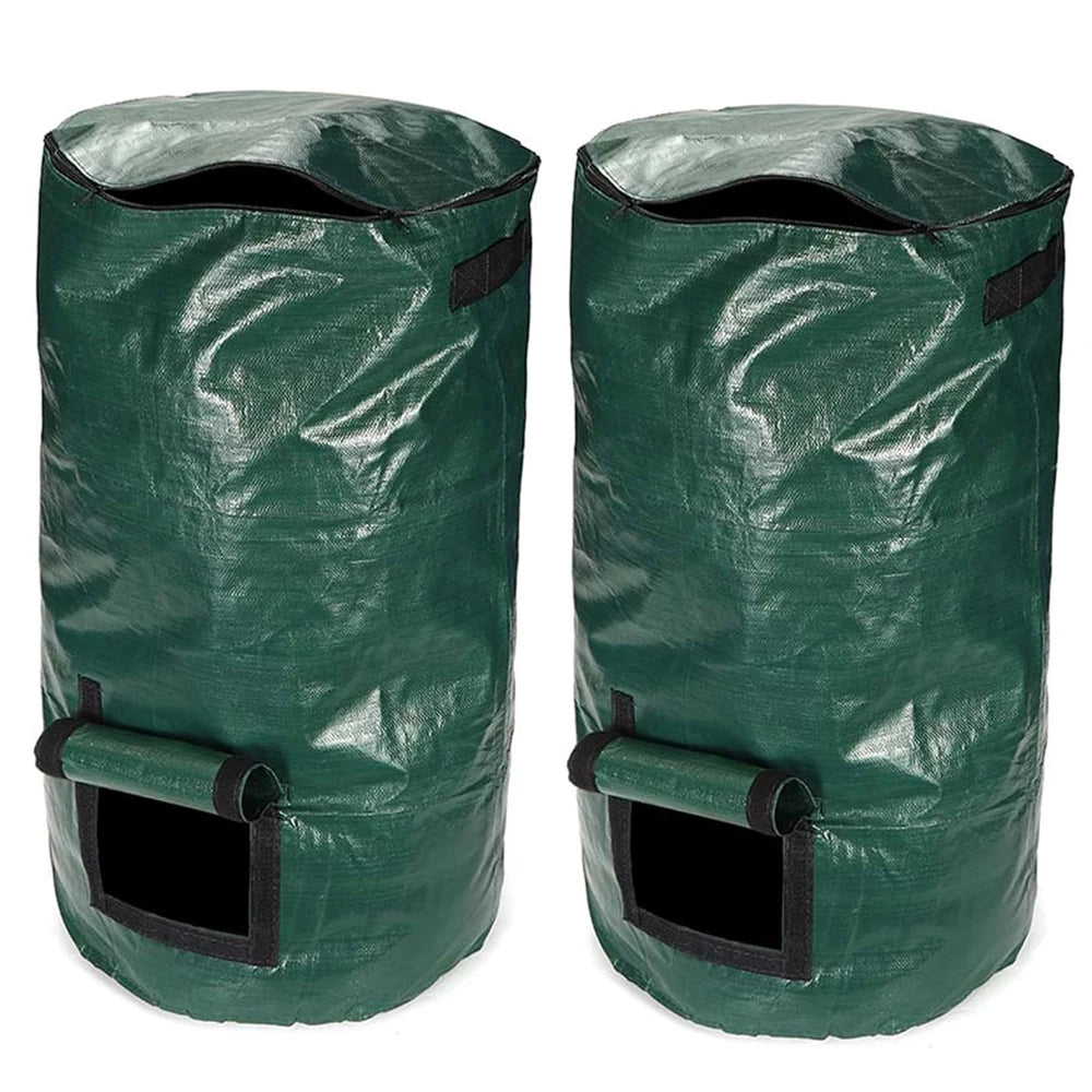 1/2Pack Compost Bin Bags Reusable Yard Waste Bags Lawn Bags Heavy Duty Garden Bag Composting Bags Garbage Can Outdoor Container