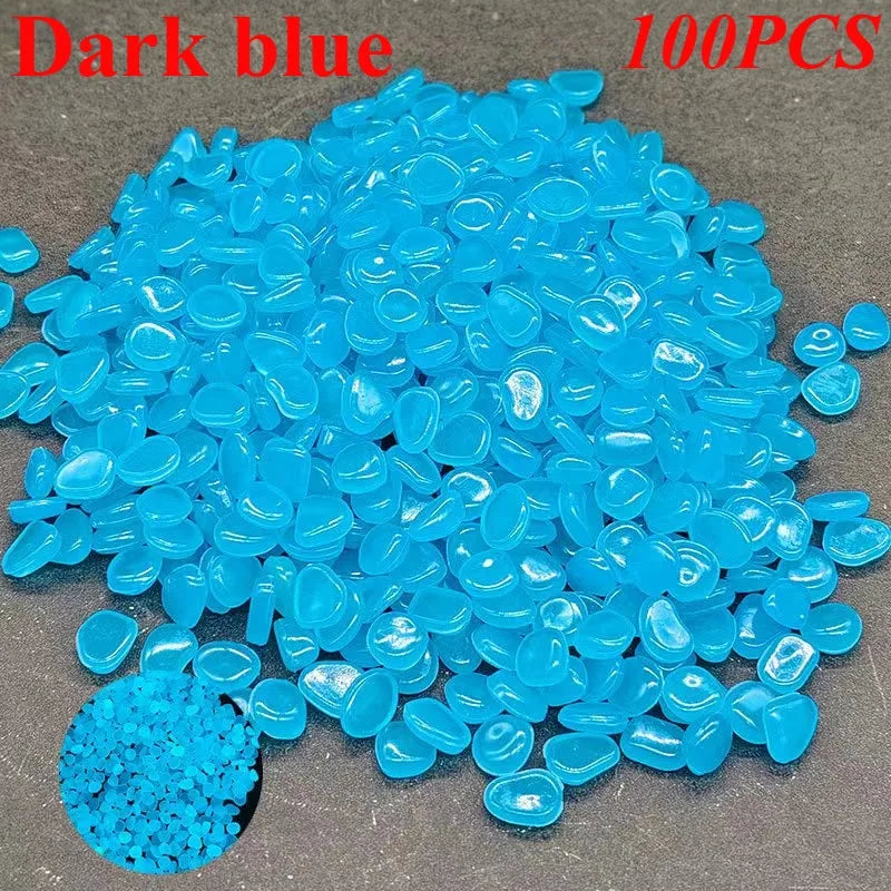 1cm small artificial luminous stone vase decorated with potted plants, fluorescent fish tank for landscaping, pebbles