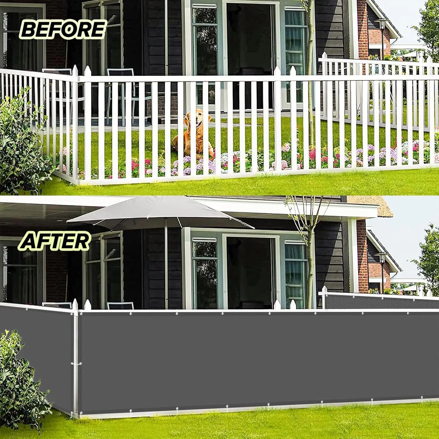 Balcony Privacy Screen Cover Fence Patio Waterproof Shade Cloth 70% UV Protection Shield Deck Shade Sail Garden Porch Pool Decor