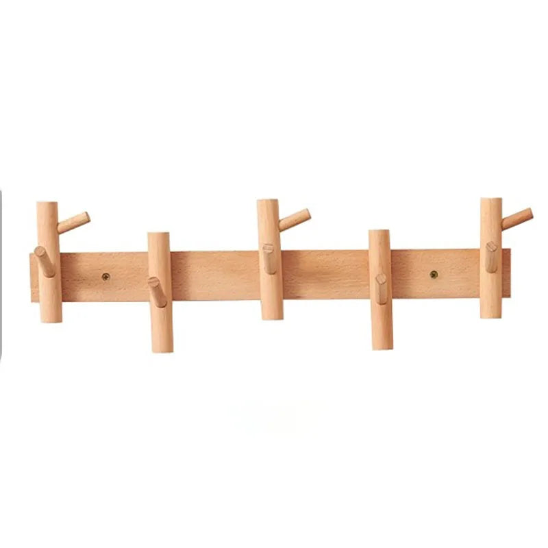 Creative Clothes Hanger Foyer Entrance Wood Hangers Multifunctional Bag Key Coat Hook Wall Mount Coat Racks Hanging Organizers