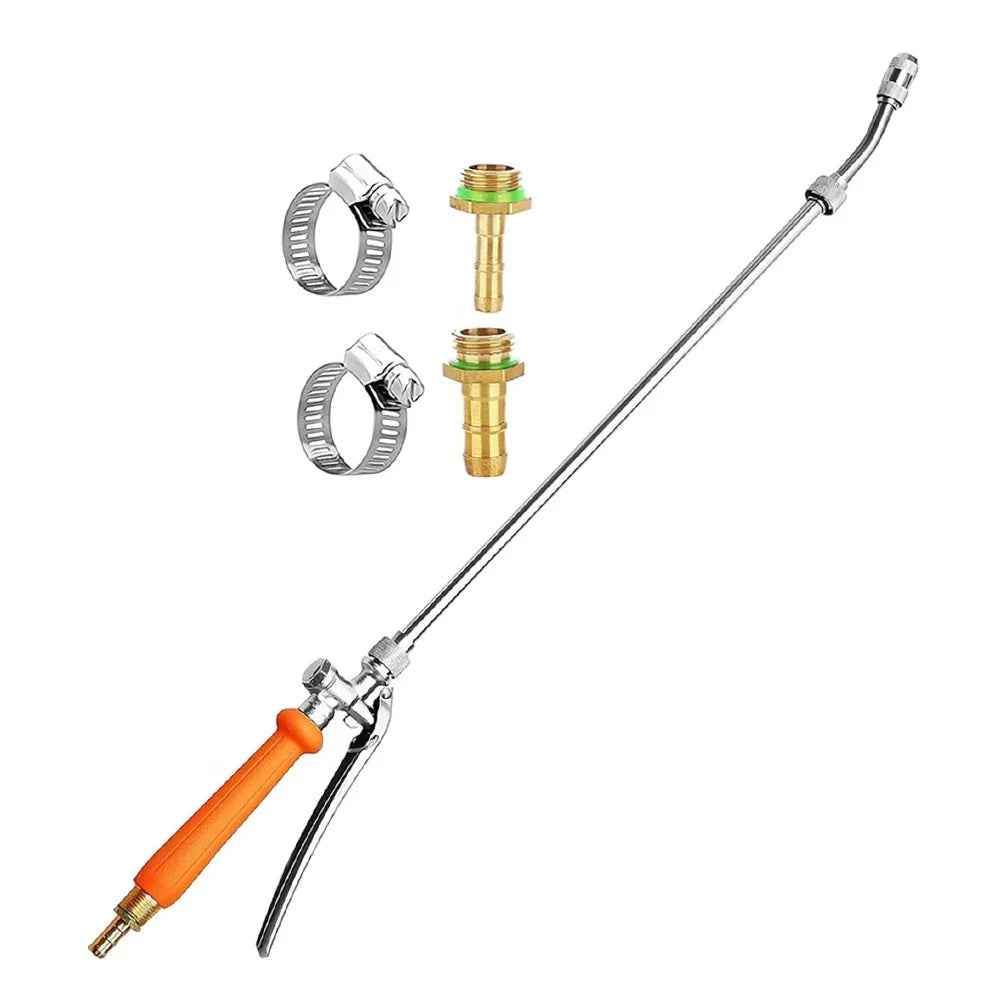 Brass Barb Sprayer Replacement Backpack Sprayer Tools 1/4" 3/8" Brass Barb Connector With Shut Off Valve & 2 Hose Clamps