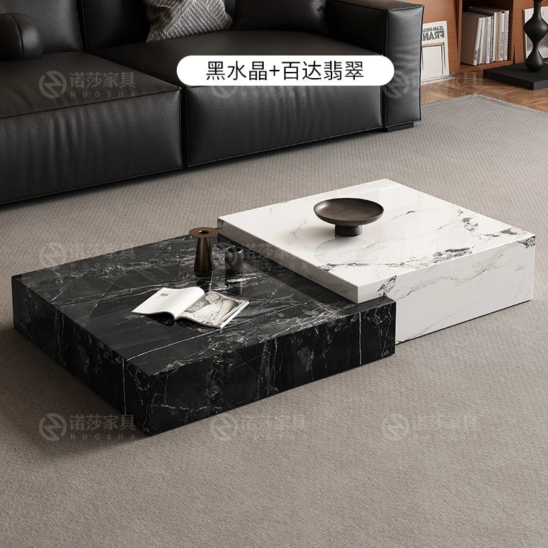 Rock Slab Light Luxury Coffee Table Decoration Aesthetic Unique Italian Side Table Modern Living Room Mesas Bajas Home Furniture
