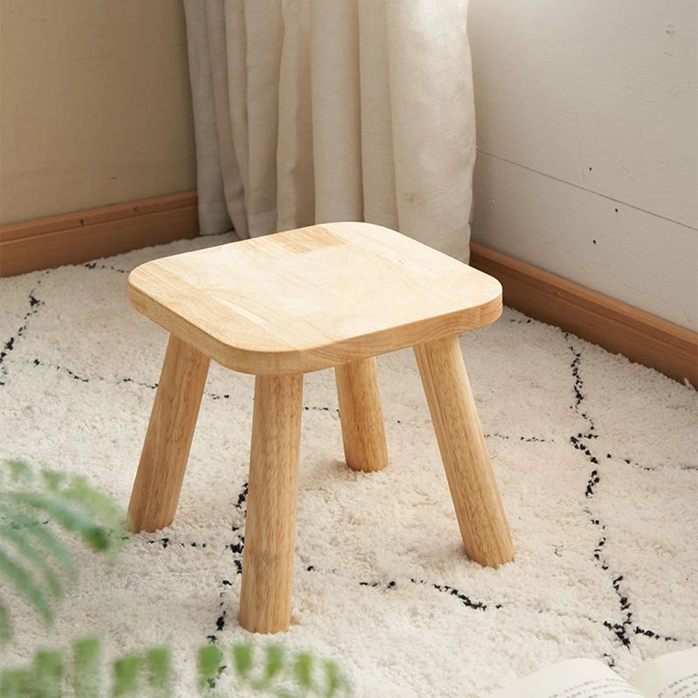 Walnut & Natural Wood Bench Lightweight 3.1 lbs Stool for Home Bathroom Non-Slip Durable Easy Storage