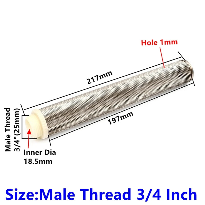 1/2"~2.5" 304 Stainless Steel Extended Filter Garden Irrigation Water Pump Hose Filter Aquarium Water Cleaning Mesh Metal Filter