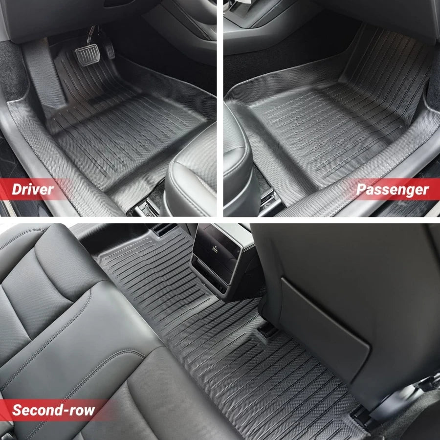 Fully Protection Floor Liners For 2024 2025 Tesla Model 3 Highland Floor Mats with Door Sill Protector Front Rear Cargo Liner