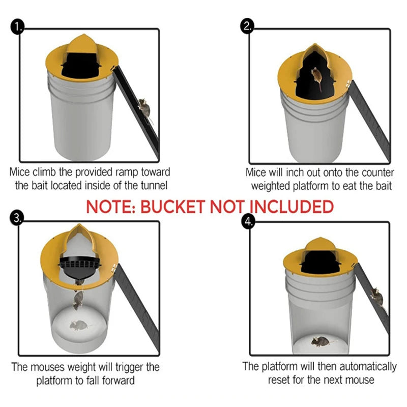 Flip-top mousetrap barrel lid trap automatic reset household mousetrap artifact mouse board mouse killer mousetrap