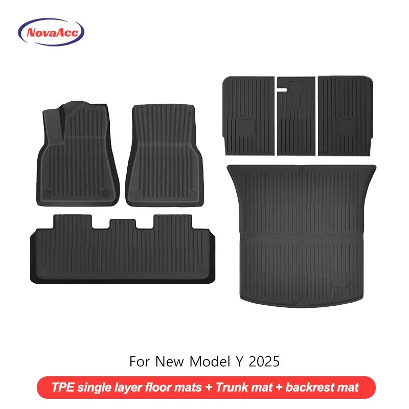 Floor Mats For Tesla Model Y 2025+ Juniper TPE All-Weather Waterproof Trunk Mat Liner Non-Slip Car Interior Protection
