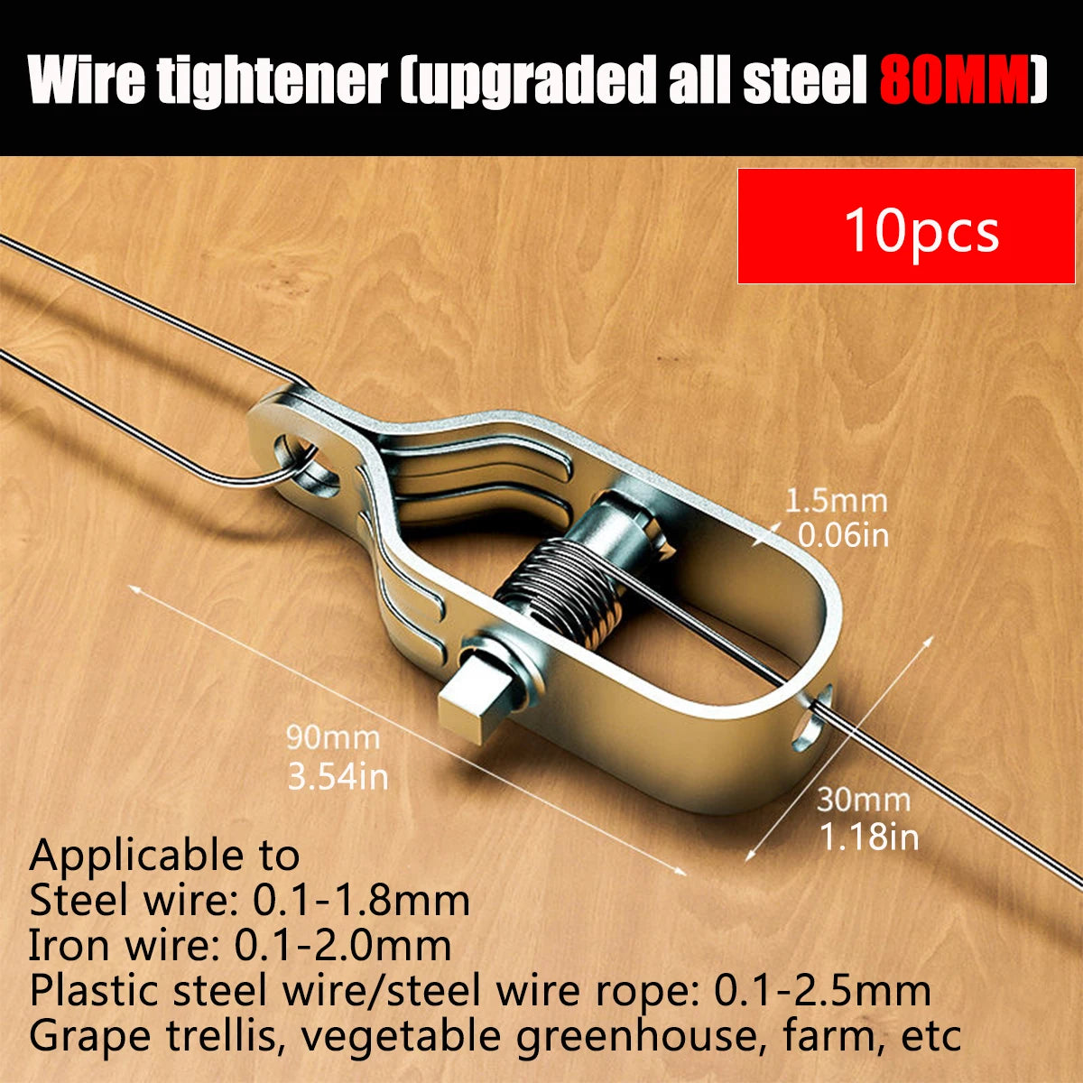 New Upgrade 10Pcs Electric Fence Wire Tightener Wire Tensioner,Cable Tensioner for Wire Tensioner Electric Fence, Farm Fence
