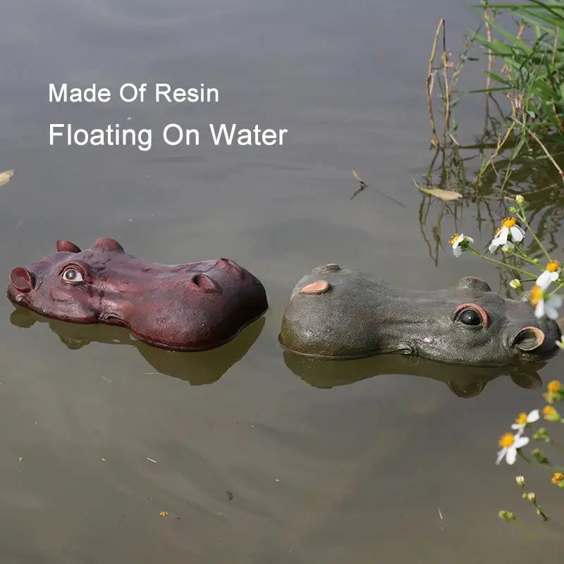 Outdoor Garden Pond Resin Floating Crocodile Hippo Scary Statue Creative Home Decoration For Garden Halloween Decor Ornament