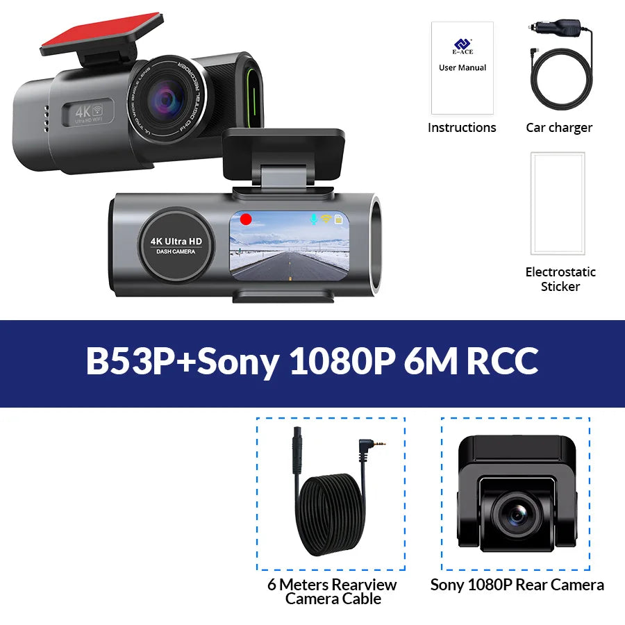Dash Cam 4K UHD Recording Car Camera DVR Night Vision Video Recorder B