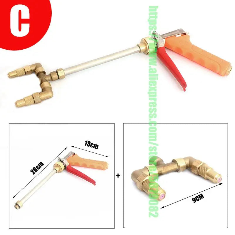 Fan Shaped High-pressure Spray Gun Large Area Combined Orchard Greenhouse Atomization Hand Pressure Sprinklers 1/4'' Adapter