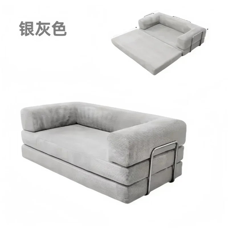 Vacuum Compression Sofa Italian Simple Retro High-end Corduroy Living Room Sofa Sofa Bed Foldable Washable Customizable