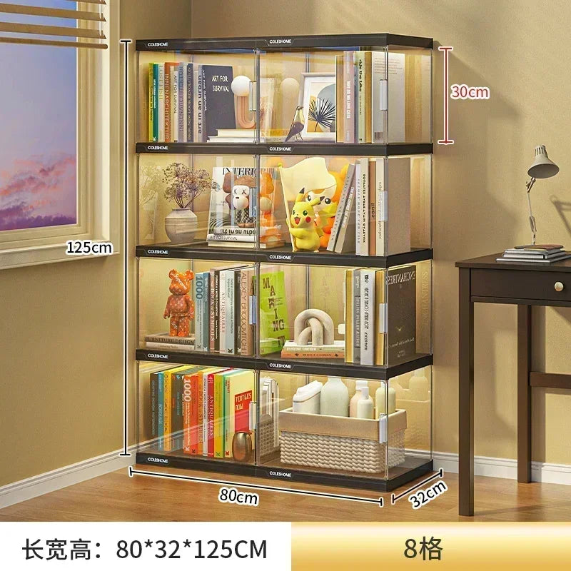 Nordic Living Room Display Cabinet Bookshelf Storage Organizer Modern Design Cabinet With With Lights Home Decor Furniture