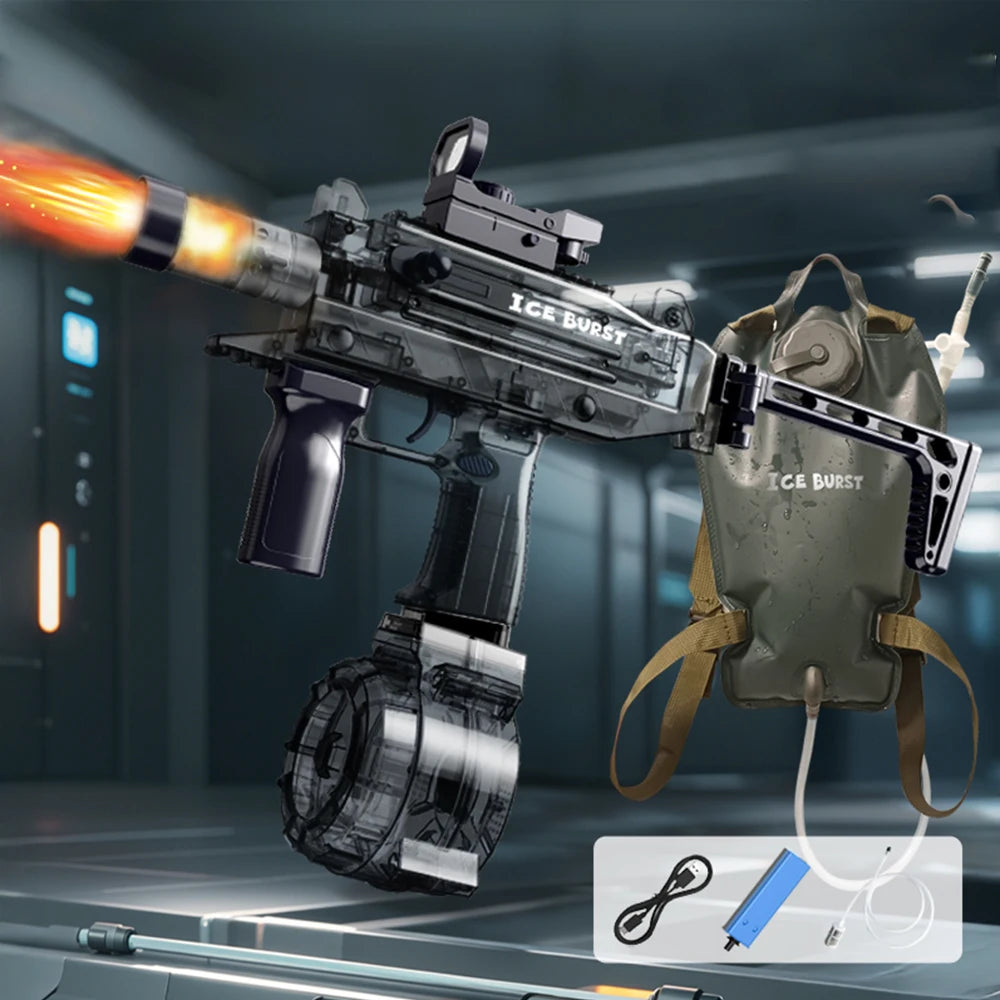 2025 New Children Simulated Flame and Fog Electric Water Gun Toys Summer Outdoor Beach Pool Fight Game,Lighting & Smoking Effect