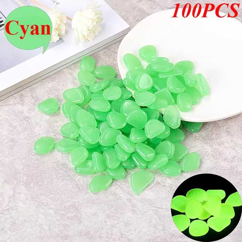 1cm small artificial luminous stone vase decorated with potted plants, fluorescent fish tank for landscaping, pebbles