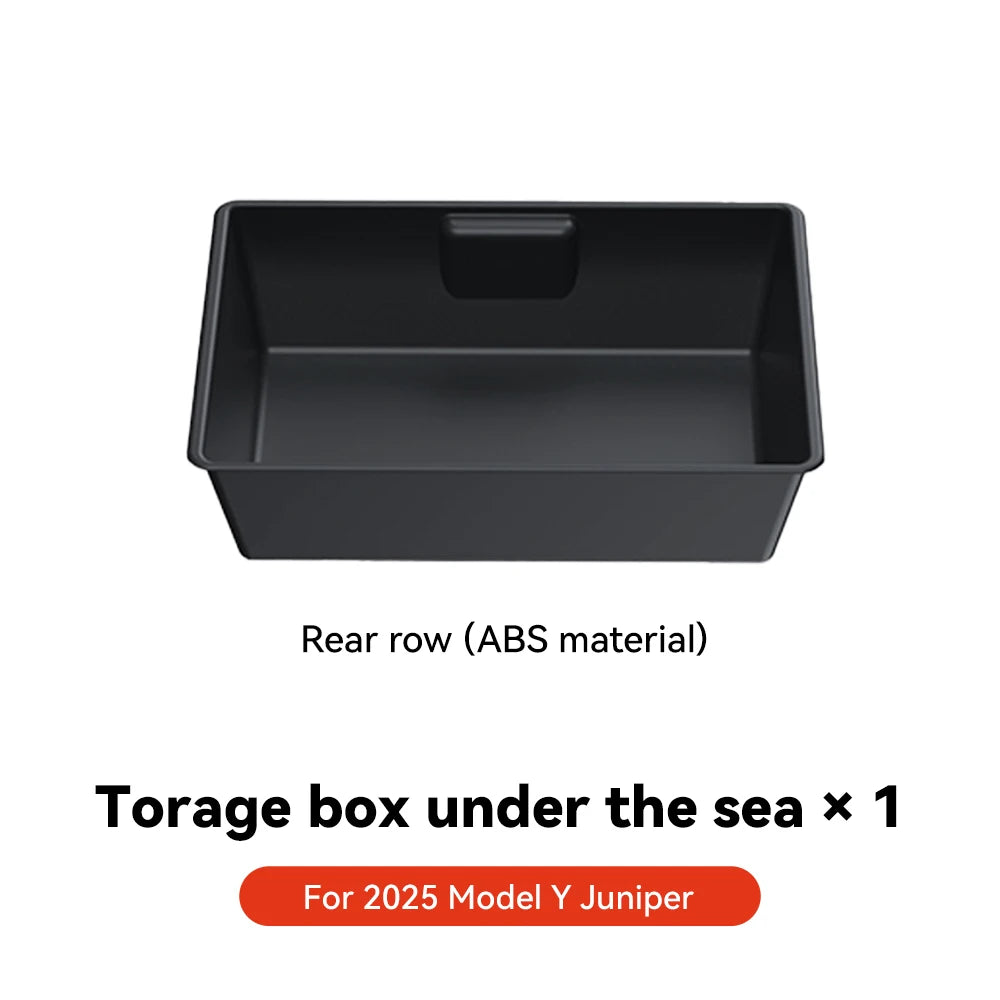 YZ For Tesla Model Y Juniper 2025 Under Seat TPE Hidden Storage Box Drawer Car Organizer Accessories For Tesla Car Accessories