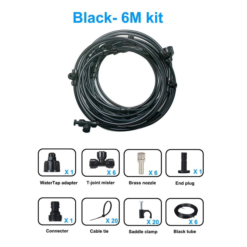 6/9/12/15/18m Outdoor Cooling Patio Misting System Fan Cooler Water Mist Gardenhouse Spray Hot fog misting system