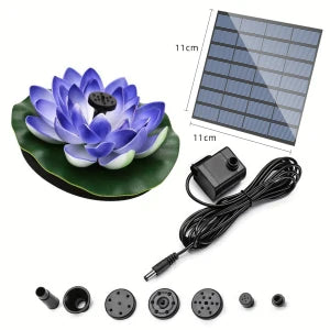 1.2W solar lotus fountain pump, DIY lotus solar fountain, suitable for garden bird bath, pond decoration, water features