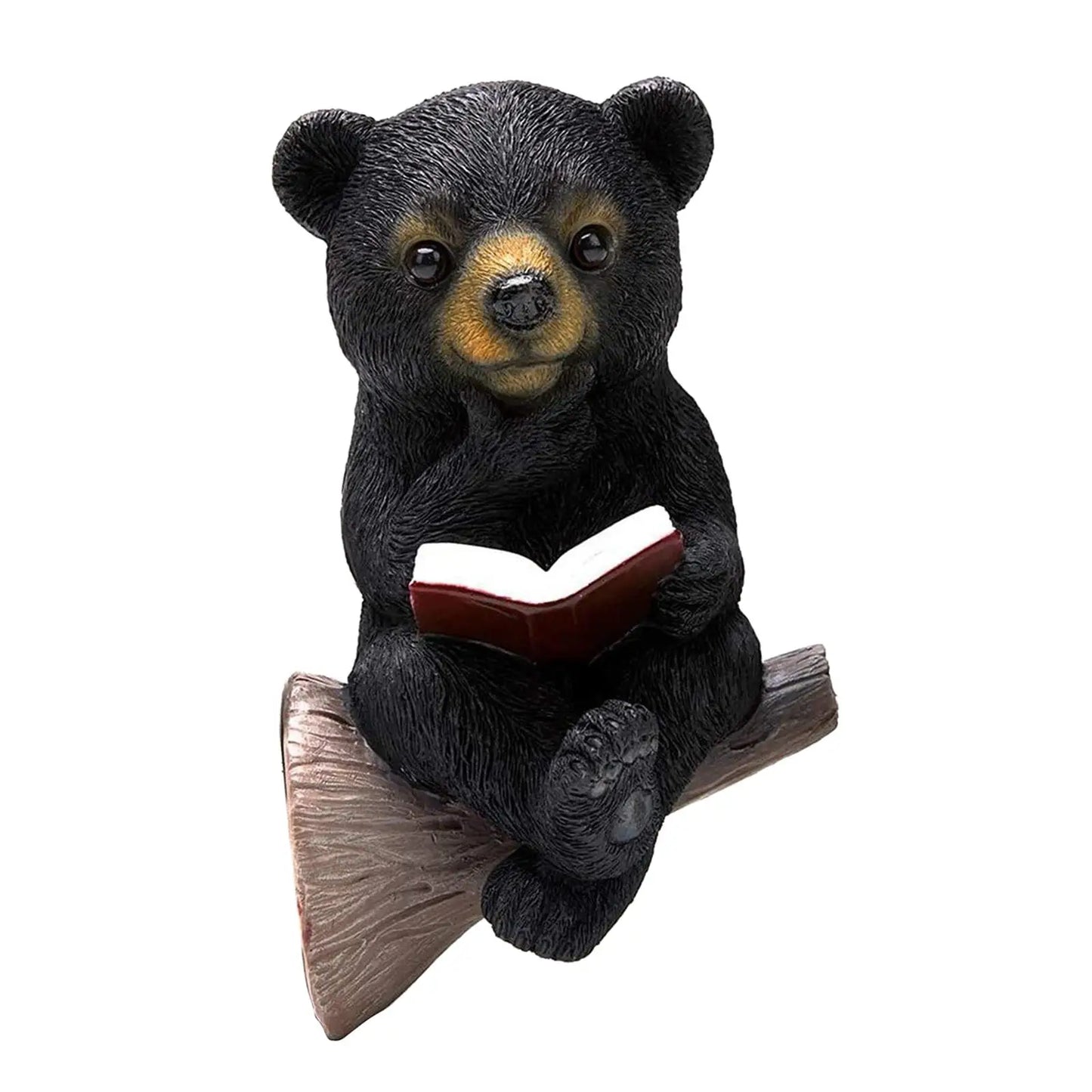 Garden Black Bear Decor Funny Statue for Walkway Housewarming Outdoor