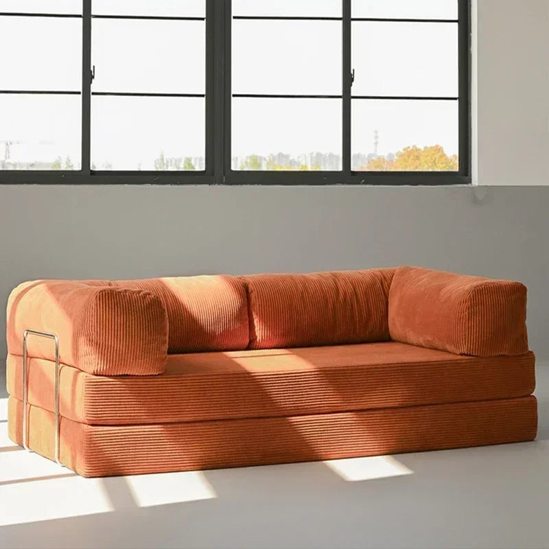 High-end retro corduroy sofa air compression deformable modular sofa suitable for living room comfortable customizable leisure c