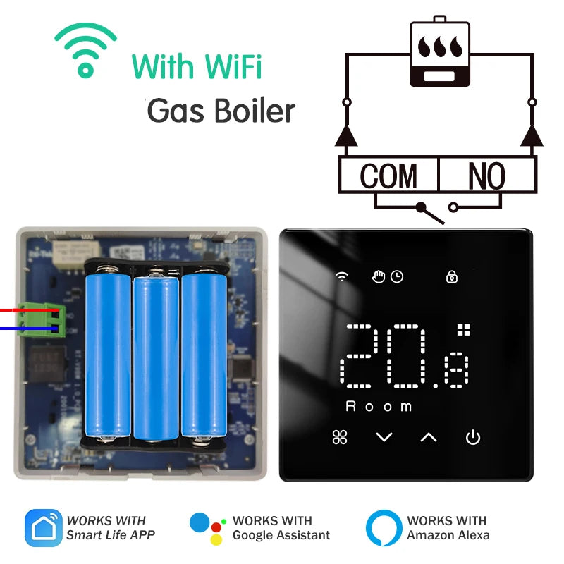 Floor Heating Thermostat Tuya WiFi Programmable Temperature Controller for Electric Warm Gas Boiler Smart Life Work with Alexa