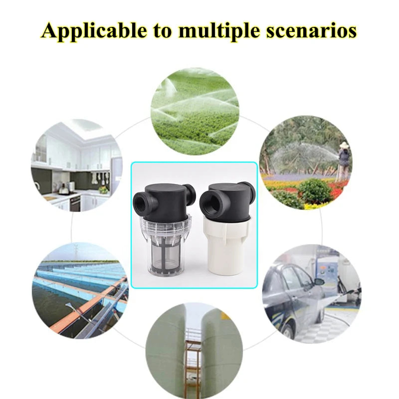 1/2" 3/4" 1" Garden Watering Hose Filter Agricultural Irrigation Strainer Aquarium Fish Tank Water Pump Pipe Impurity Filtration
