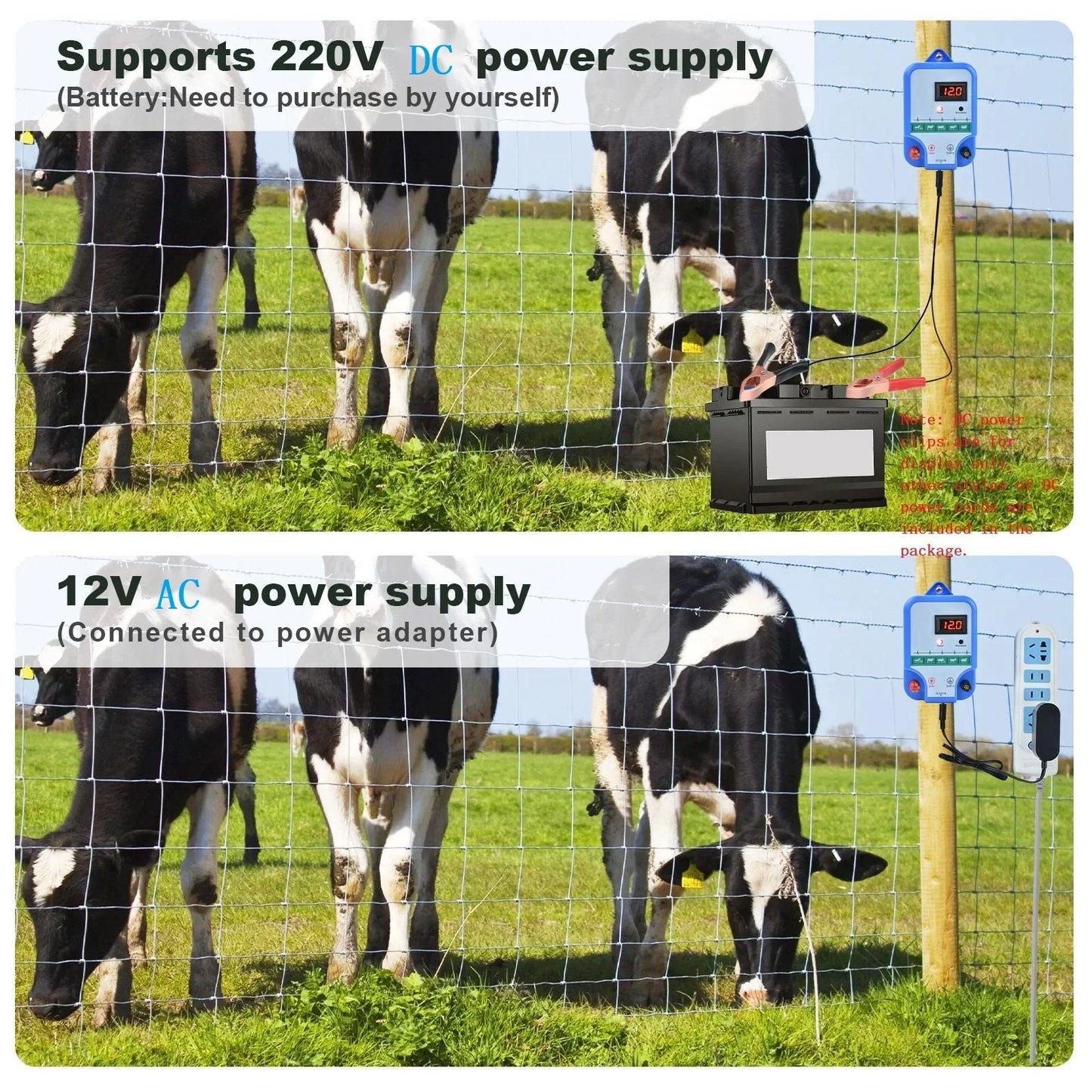 15KM Solar Electric Fence Energizer High-voltage Pulse Controller Shepherd Farm Animal Horse Cattle Poultry Livestock Fence Tool