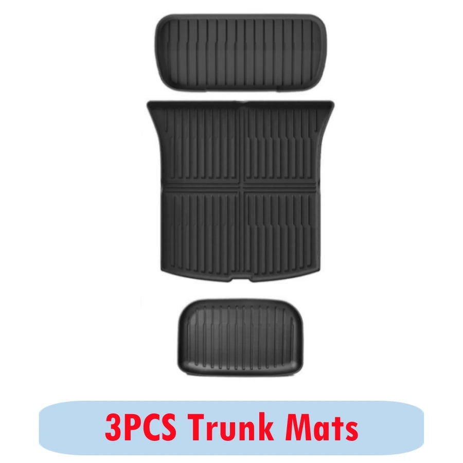Fully Protection Floor Liners For 2025 Tesla Model Y Juniper Floor Mats with Door Sill Protector Front Rear Cargo Liner Juniper