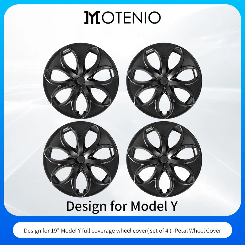 4PCS Design for TESLA Model Y 2020-2024 Vehicle Full Coverage Blade Wheel Cover Cap 19 Inches Hubcaps Automobile Accessories