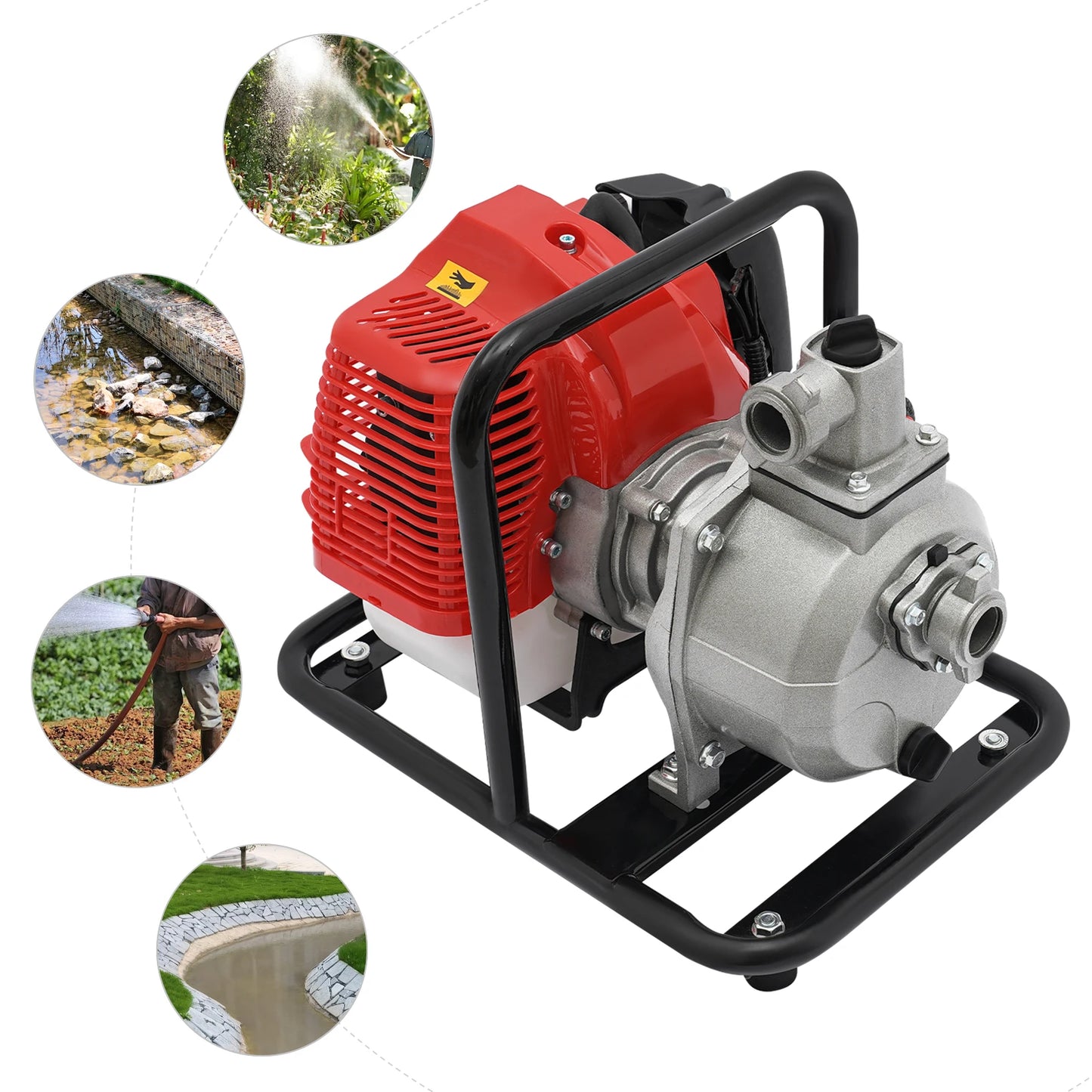 1-inch 1.7HP 2-Stroke Gasoline Water Transfer Pump | High-Pressure for Irrigation