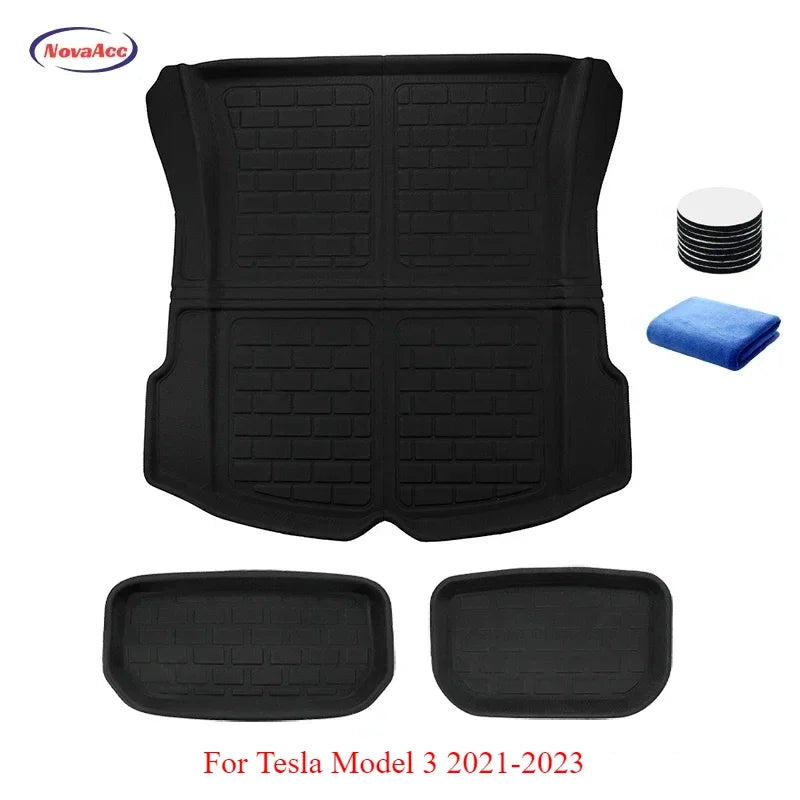 For Tesla Model Y 2017-2024 and Model 3 2021-2025 Highland All Weather Floor Mats Trunk Liners Full Protection Car Accessories