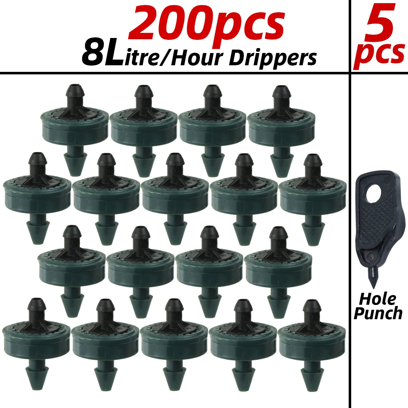 20-200pcs 2L 4L 8L 1/4'' Garden Drip Irrigation Dripper Automatic Steady Flow Water Saving Dropper  Nozzle for Greenhouse Bonsai