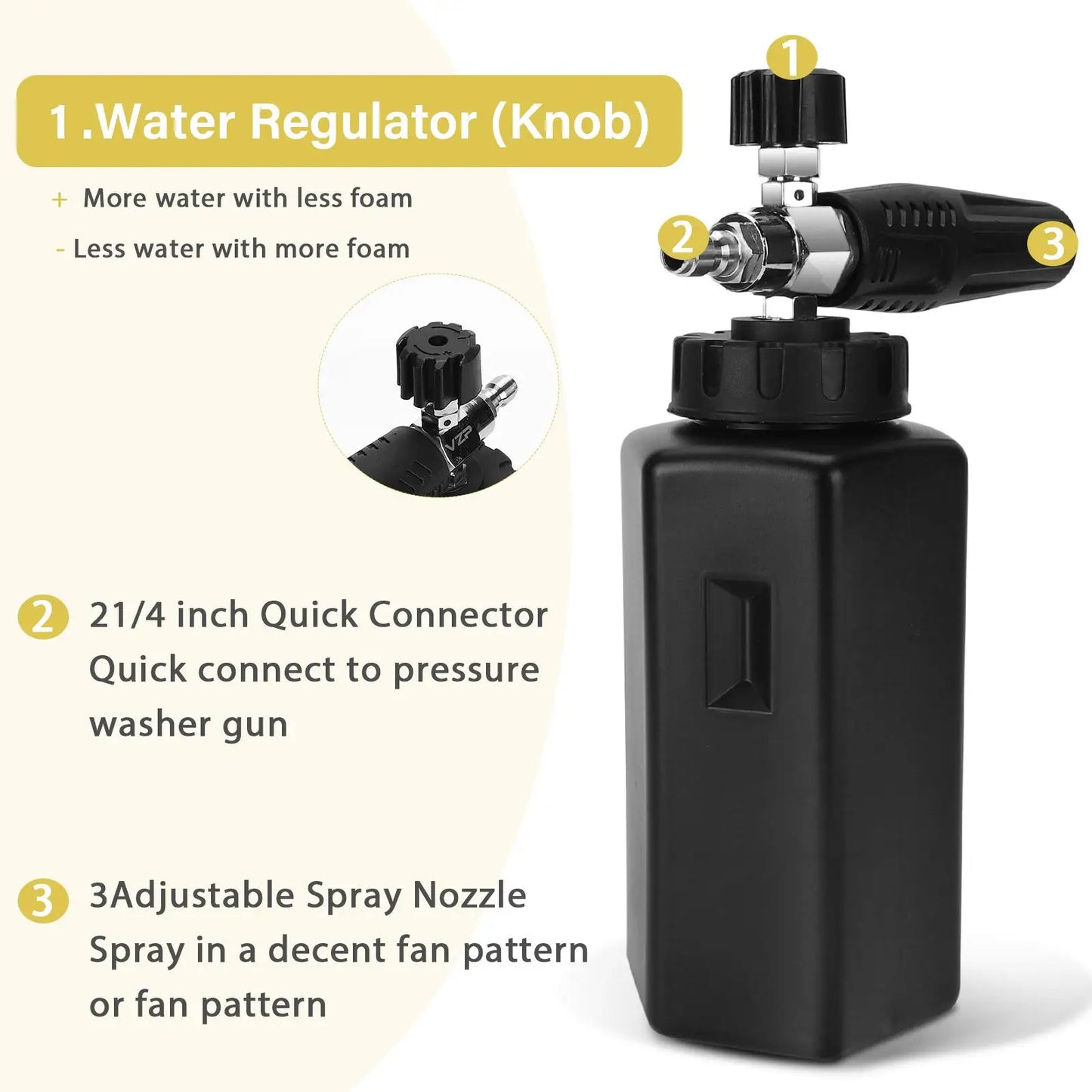 New Car Pressure Washer 1000ML Snow Foam Generator Lance Foam Cannon C